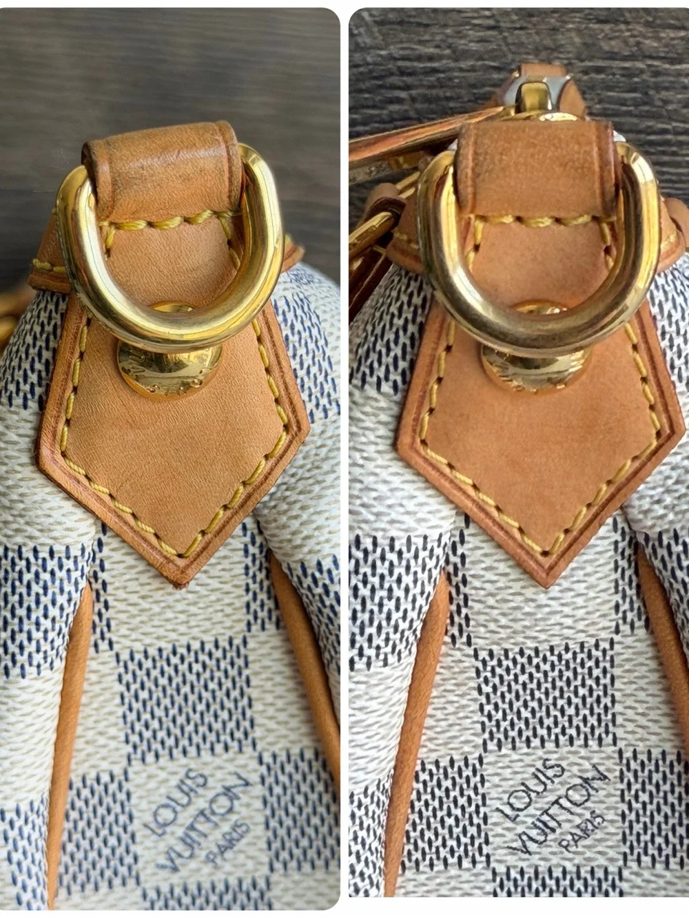Authentic Louis Vuitton Siracusa GM Damier Azur Handbag Tote Bag Purse